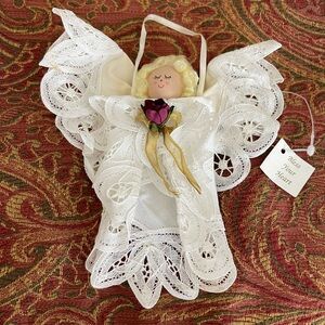 Vintage White Lace Angel Ornament
